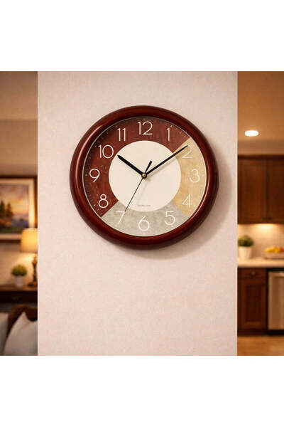 Vivendo Ceas decorativ de perete 30 cm aspect lemn modern