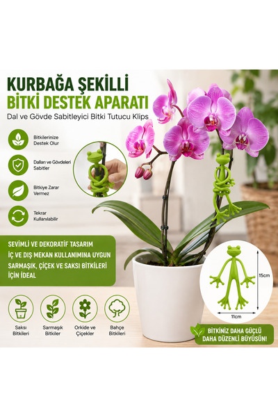 bakgelal Kurbağa Şekilli Bitki Sabitleyici Klips, Dal Gövde Destek Aparatı, B...