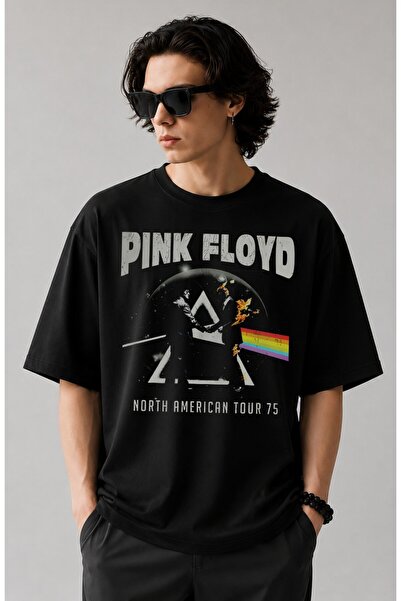 Fuddy Moda Unisex majica sa širokim krojem Pink Floyd Severnoamerička turneja...