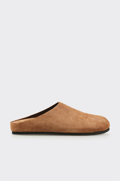 Elle Shoes Taba Deri Erkek Terlik