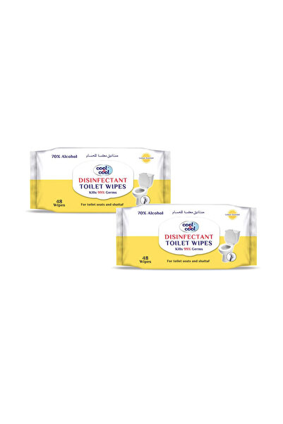 COOL & COOL Disinfectant Toilet Wipes 48's (Pack of 2) – Powerful Bathroom Cl...