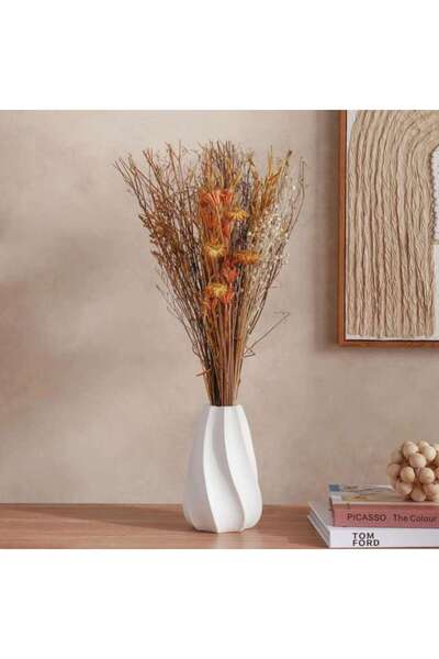 PAN HOME Spring Dried Flowers Bouquet H60cm - Yellow