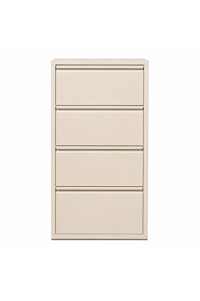 Alveon Schuhschrank aus Metall mit 4 schmalen Klapptüren, 51 x 15 x 141 cm, c...