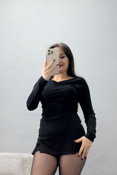 Generic Brand Kayık Yaka Ribana Basic Body Black - 21897.200.