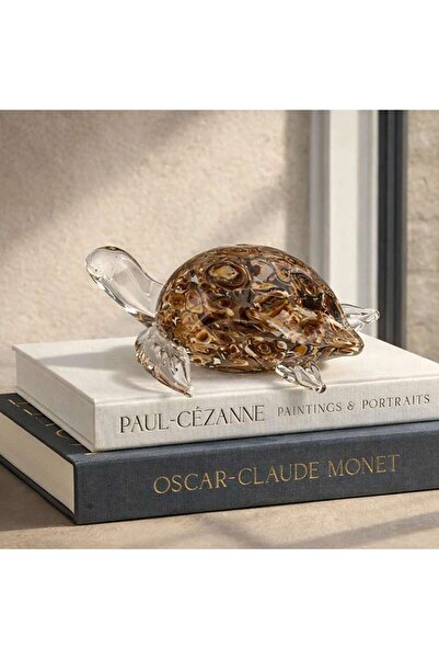 PAN HOME Squirtle Glass Turtle Decor Figurine 19x17x6cm - Brown