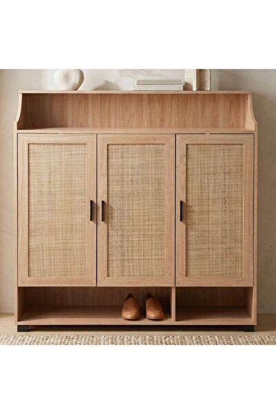 PAN HOME Oaktree Shoe Rack 21 Pairs Rattan - Natural