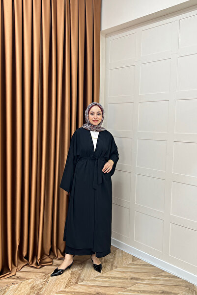 Stilife Mina İkili Kimono Takım Siyah