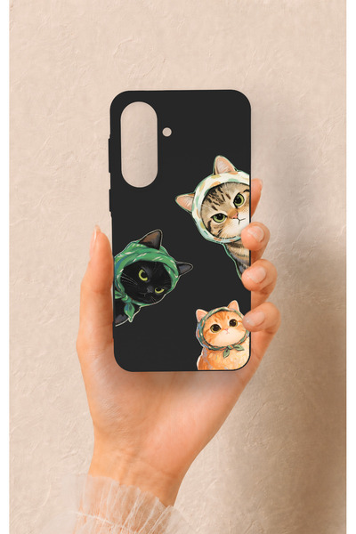 Vip Case Samsung A37 Uyumlu Kedi Ekibi Desenli Silikon Kılıf