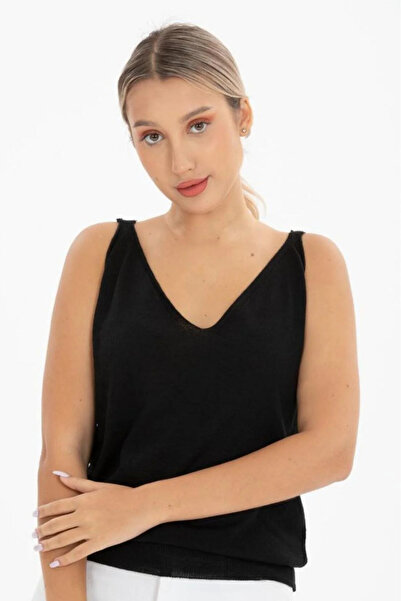 Clothes Fast Women's V-Neck Sleeveless Knitwear Blouse Soft Textured Casual S...