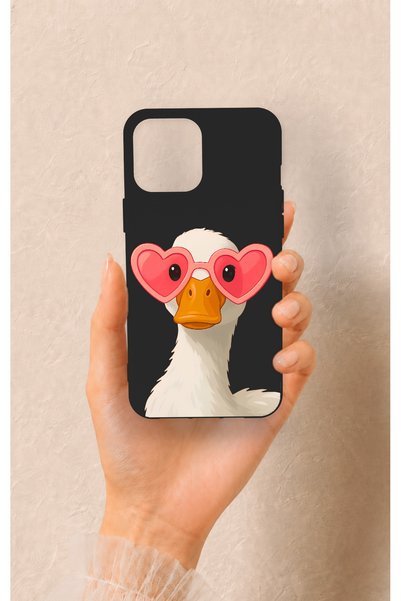 Vip Case حافظة سيليكون متوافقة مع هاتف iPhone 12 Pro Max بنمط بطة محبوبة