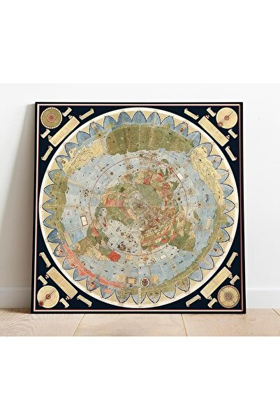 ESSESORIES Riley Creative Solutions Flat Earth Map of the World Urbano Monte ...