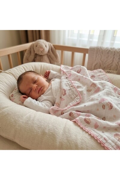 ruhaay Summer Printed Single Layer Muslin Fabric Multi-Purpose Baby Swaddle B...