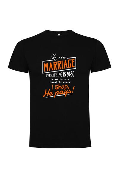 iLovePrints 50-50 Marriage Sign Tshirt