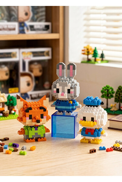 Lilibin Nick Wild Judy Hopps Ve Donald Duck 3'lü Set 3D yapboz Set - Mikro Bl...
