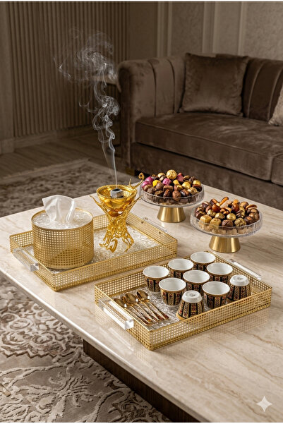 Generic High-End Banquet Set Cake Dessert Display Stand Set+Service Tray Set+...