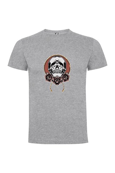 iLovePrints Floral Skull Design Tshirt