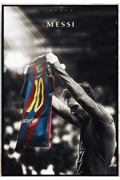 ESSESORIES Lionel Messi Football Poster Wall Art Room Decor Self Adhesive