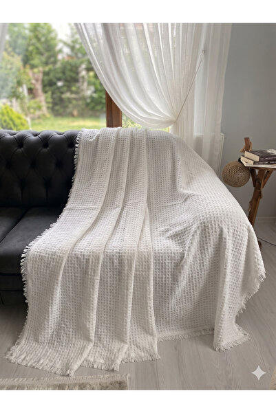 CÇE HOME TEKSTİL Bohemian Soft Textured Rabbit Fur Sofa Cover Special Production