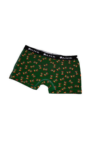 JANR Kadın Boyshort Pamuklu Yeşil Desenli Passionate Times Green Series