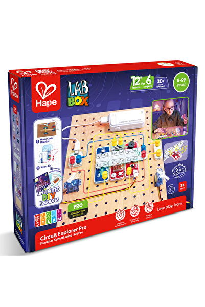 Hape Jucarie Labbox - Circuit Explorer Pro, 30+ experimente (34 piese) varsta...