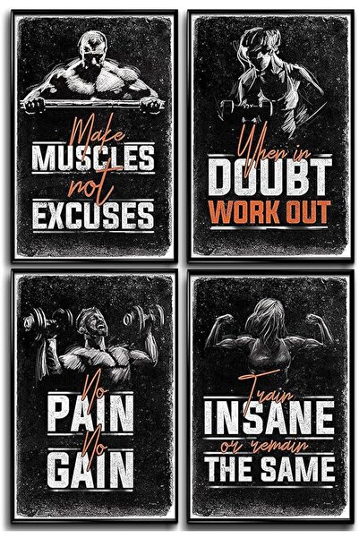 ESSESORIES Gym Motivational Inspirational Gym Workout Aesthetic Poster Wall A...