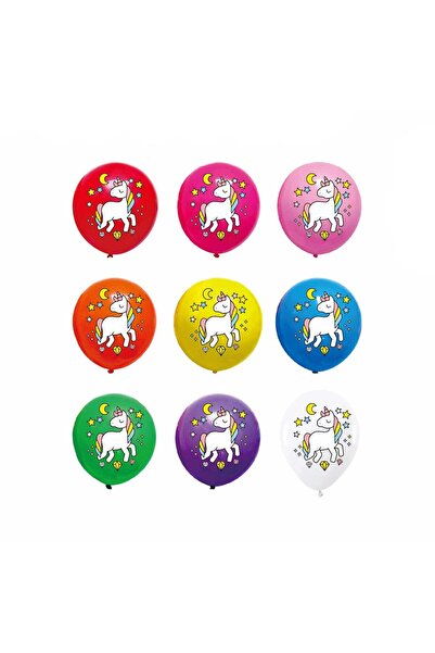 MP Mirific Party Set de 20 de baloane din latex cu imprimeu unicorn, 30 cm