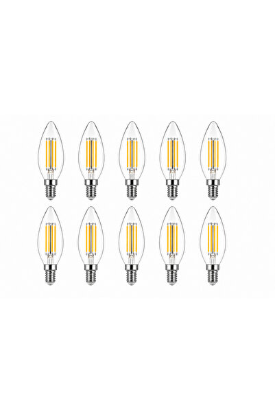 RBR 10 Adet 6W Rustik LED Ampul E14 Gün Işığı 3000K Dimlenebilir Dekoratif Mu...