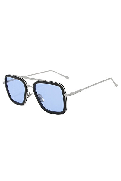 Tessero Ochelari de soare Unisex, Stil Tony Stark Iron Man, Rama Patrata Argi...