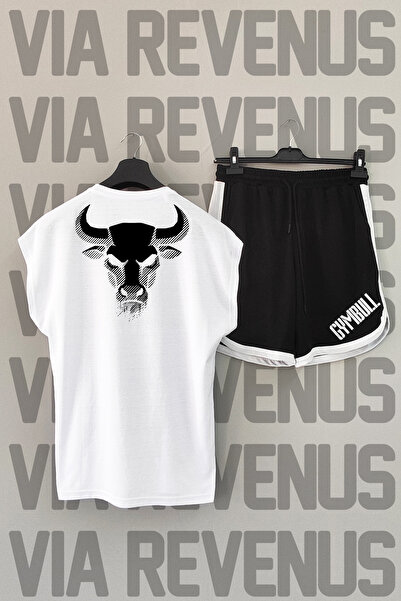 Vordevia Boğa Printed Zero Sleeve Sports Tshirt and Shorts Sports Training Set