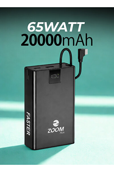 Zoom Plus باور بانك زووم بلس فاستر بسعة ضخمة 20000 مللي أمبير، شحن فائق السرع...