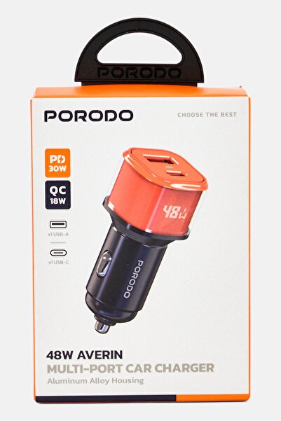 porodo 48W Averin Multi-Port Car Charger, Orange