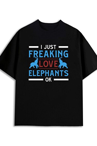 LİNA06 تي شيرتات Elephant Love Tee Lover، تي شيرتات مضحكة للرجال، 180 جرام، 1...