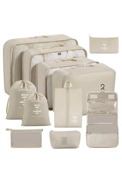 Choice14 11 PCS Beige 7/8/9/10 Pcs Set Travel Organizer Storage Bags Suitcase...