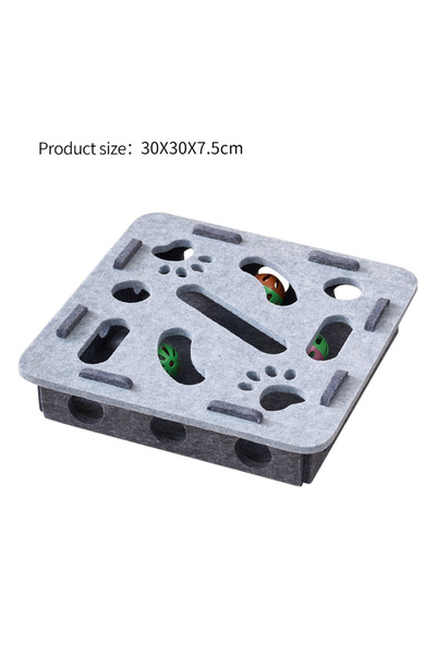 Choice4 Gray-square Interactive Cat Puzzle Toy Felt Toy Box with Maze Tunnel ...