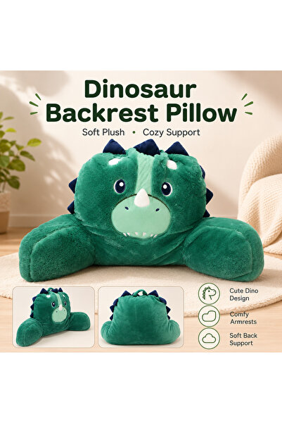 Bleco Cute dinosaur pattern cushion, back support pillow, soft plush reading ...