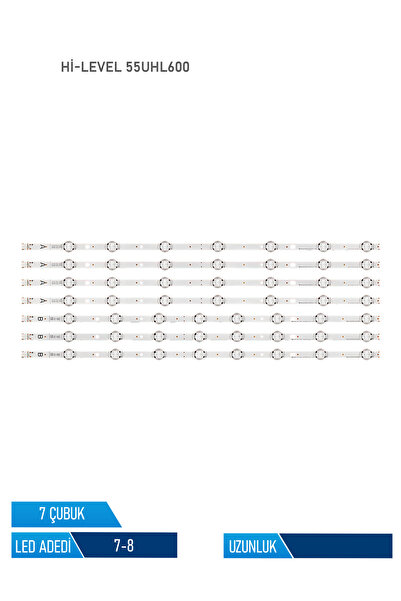 Hi-Level 55UHL600 7 Parça 55 inc Tv Led Bar