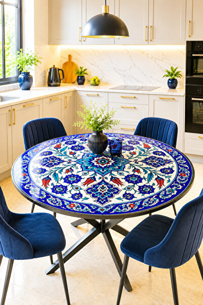 Decorita Masa Camı | Çini Art Koleksiyonu | Sultanbahçe Serisi | Çap90cm