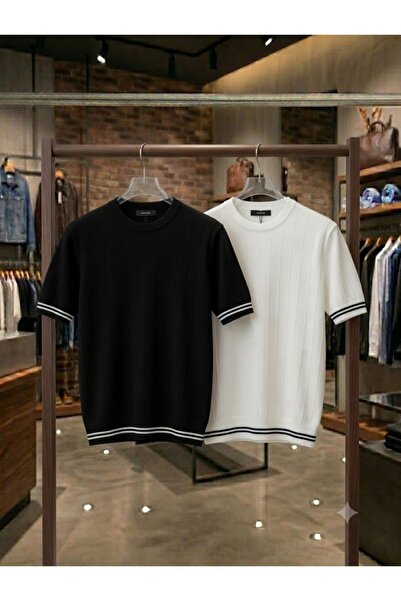 zs zaos fashion 2-Pack Advantageous Set Men's Basic Knitwear T-Shirt 100% Cot...