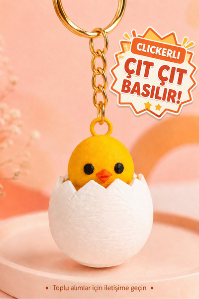 WOWOLAB Civciv Figürlü Clicker Anahtarlık
