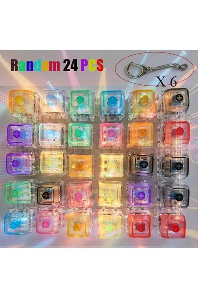 choice2 24 قطعة عشوائية من سلاسل المفاتيح LED على شكل لوحة مفاتيح، ألعاب فيدج...