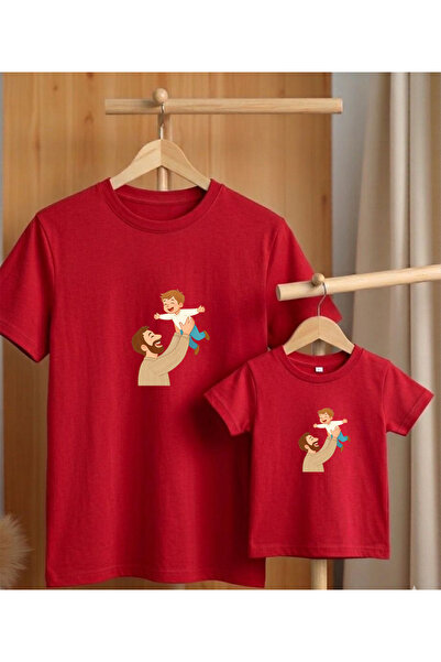 LORVEX Parent-Child Combination T-Shirt Oversize 100% Cotton Single T-Shirt (...