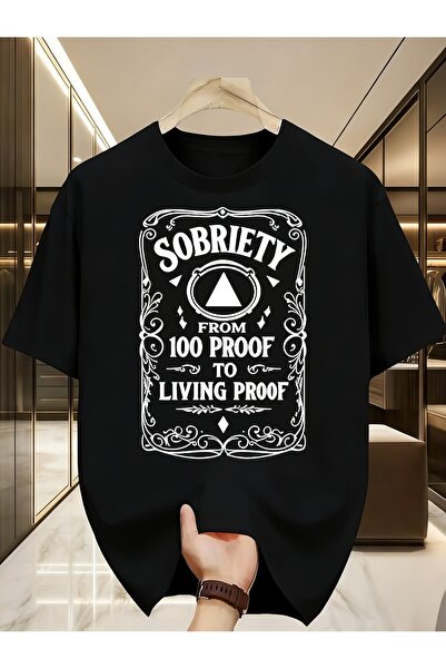 NOURAM تي شيرت Sobriety Recovery من 100 to Living Proof Gift، تي شيرت برقبة د...