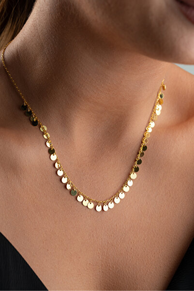 Silvano Jewelry 925 Ayar Gümüş Pullu Zincir Kolye
