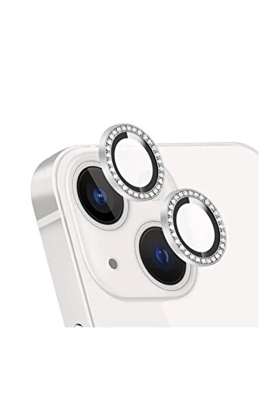 Cadde Aksesuar Ticaret iPhone 13 / 13 Mini Silver Taşlı Kamera Lens Koruyucu ...