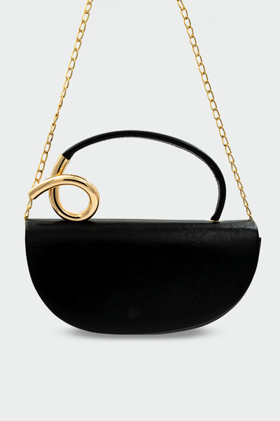 LAMİNTA Aura Gold Detailed Black Bag