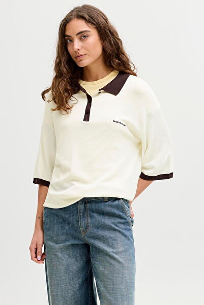 Jack & Jones Γυναικείο μπλουζάκι με λεπτομέρειες και λαιμόκοψη πόλο - Vilda