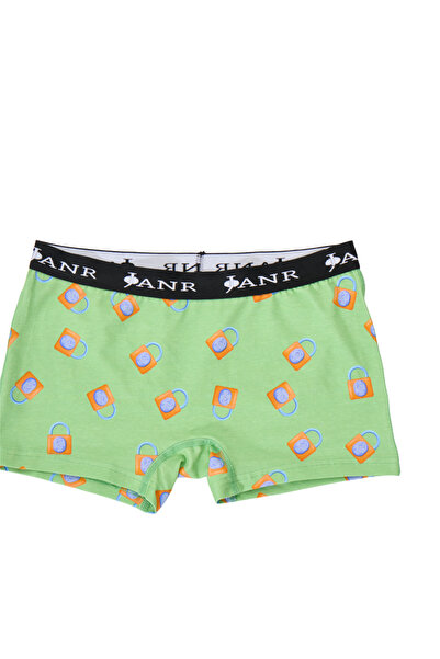 JANR Kadın Boyshort Pamuklu Fıstık Yeşili Desenli Passionate Explorations Min...