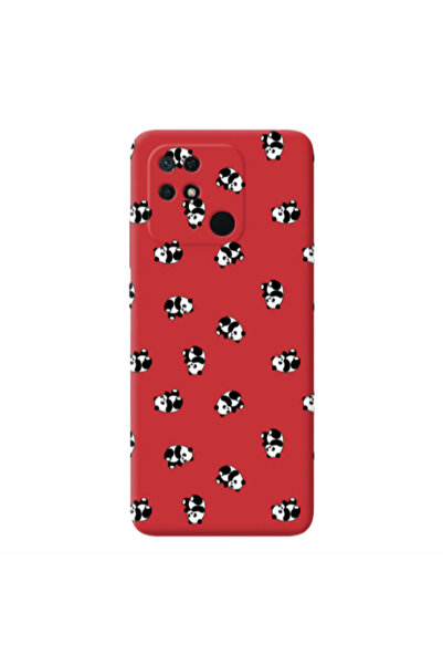 Other Xiaomi Redmi 10C Small Pandas Red Colored Silicone TPU Θήκη