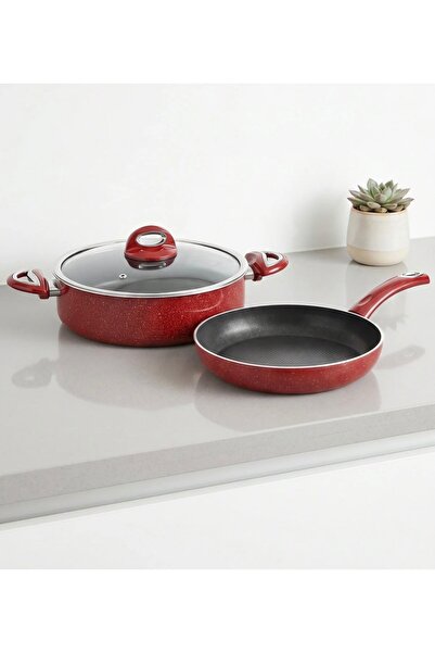 tacev Taç Nostalji 3 Piece Cookware Set 30 cm Flat Pot 30 cm Pan