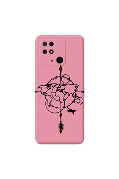 Other Xiaomi Redmi 10C Old Map Pink Colored Silicone TPU Θήκη
